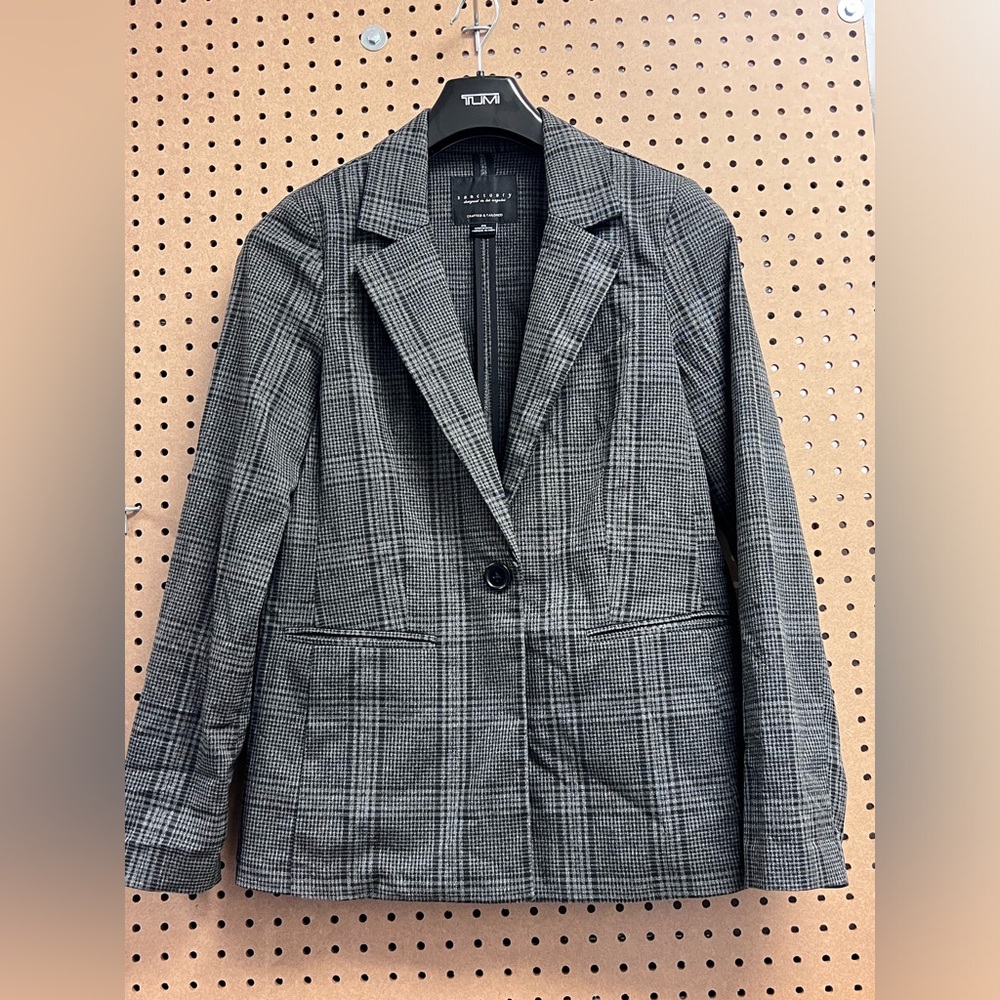 Sanctuary plaid blazer grey